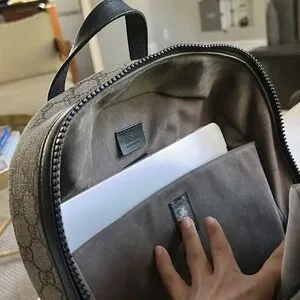 Gucci | Bags | Gucci Brown And Black Backpack With Iconic 
